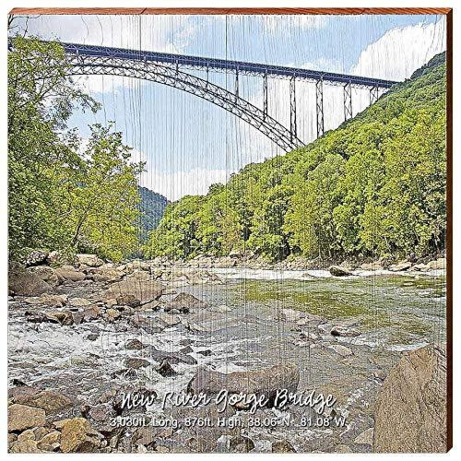 New River Gorge Bridge Home Decor Art Print on Real Wood - Etsy