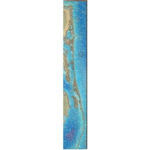 Cape Henry, Virginia to Roanoke Island, North Carolina Topographic Map Wall Art