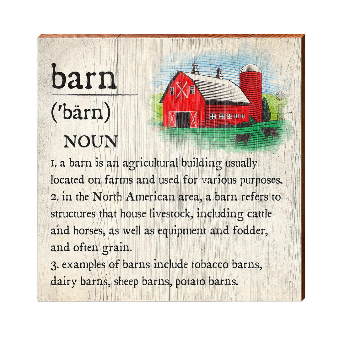 Barn Definition Wooden Sign | Wall Art Print on Real Wood | Farmhouse ...