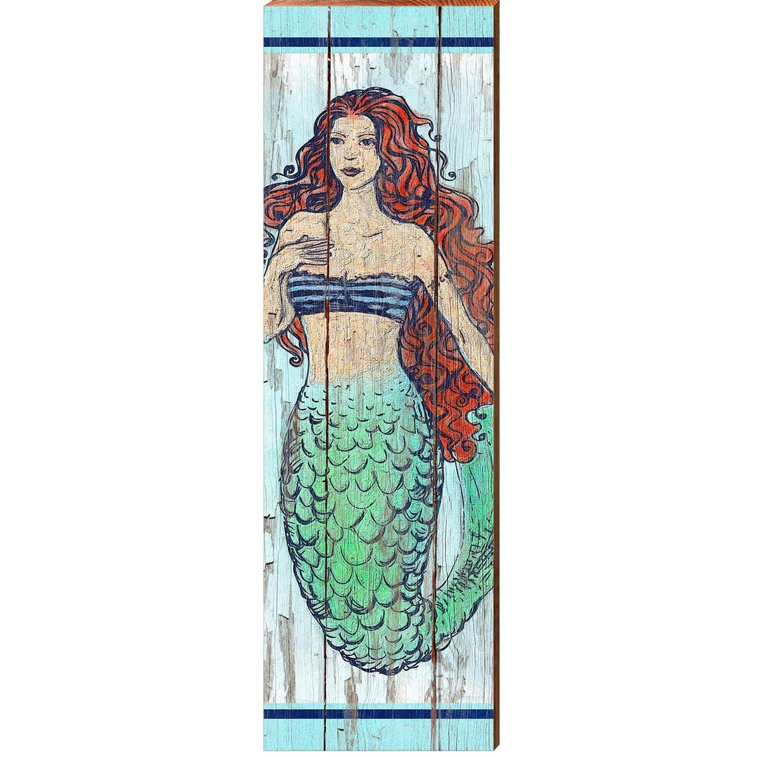 Coastal Mermaid White | Wall Art Print on Real Wood - Etsy