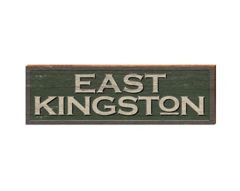 Kingston Black White Sign Real Wood Art Print TRE13
