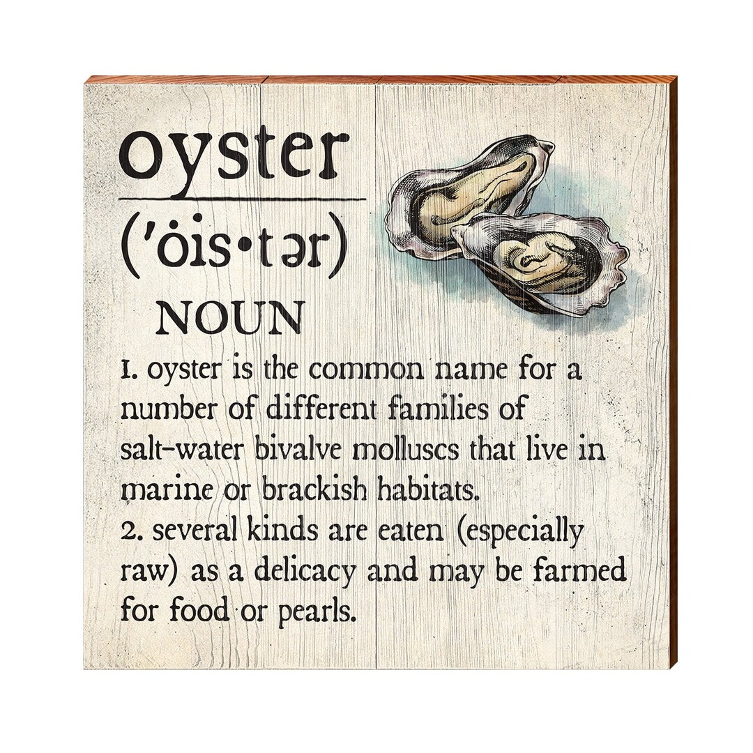 Oyster Definition Wooden Sign Wall Art Print on Real Wood Etsy