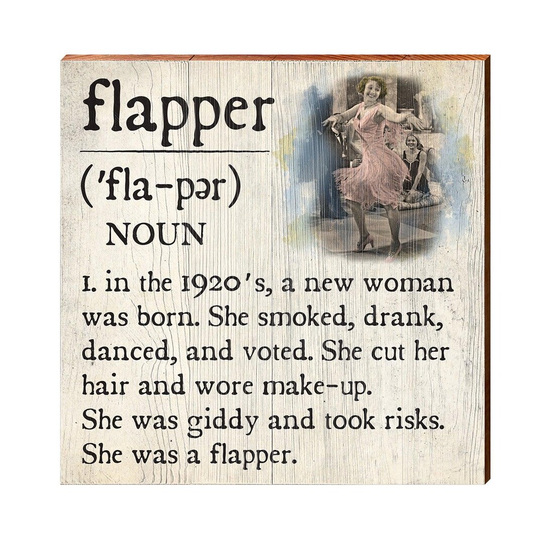 Flapper Definition Wooden Sign | Wall Art Print on Real Wood | Home ...