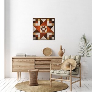 Enseigne en bois « Brown Barn Quilt » | Impression d'art mural sur bois véritable