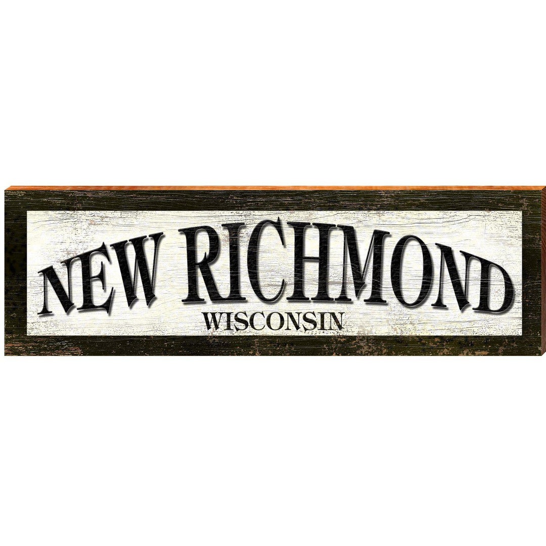 New Richmond Wisconsin Sign Wall Art Print on Real Wood Etsy