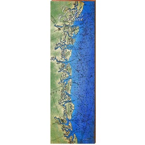 Panneau en bois de carte de la côte de Géorgie | Impression d'art mural sur bois véritable