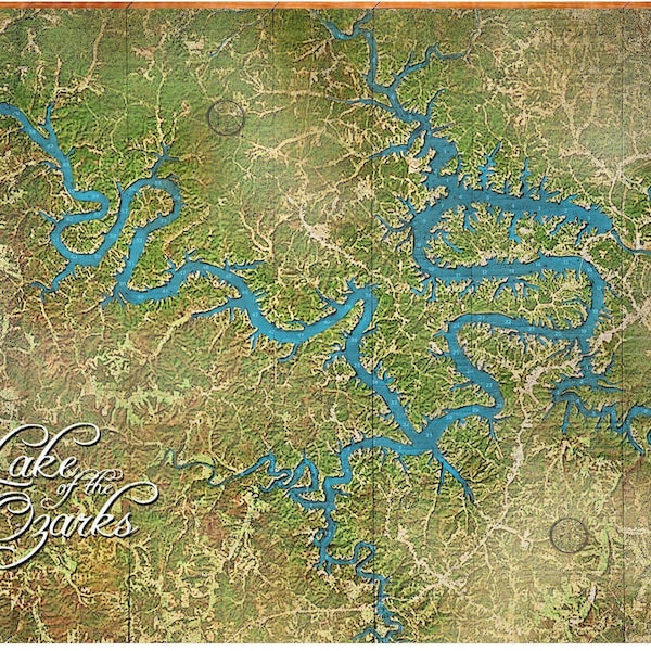 Lake of the Ozarks Map With Depth Etsy