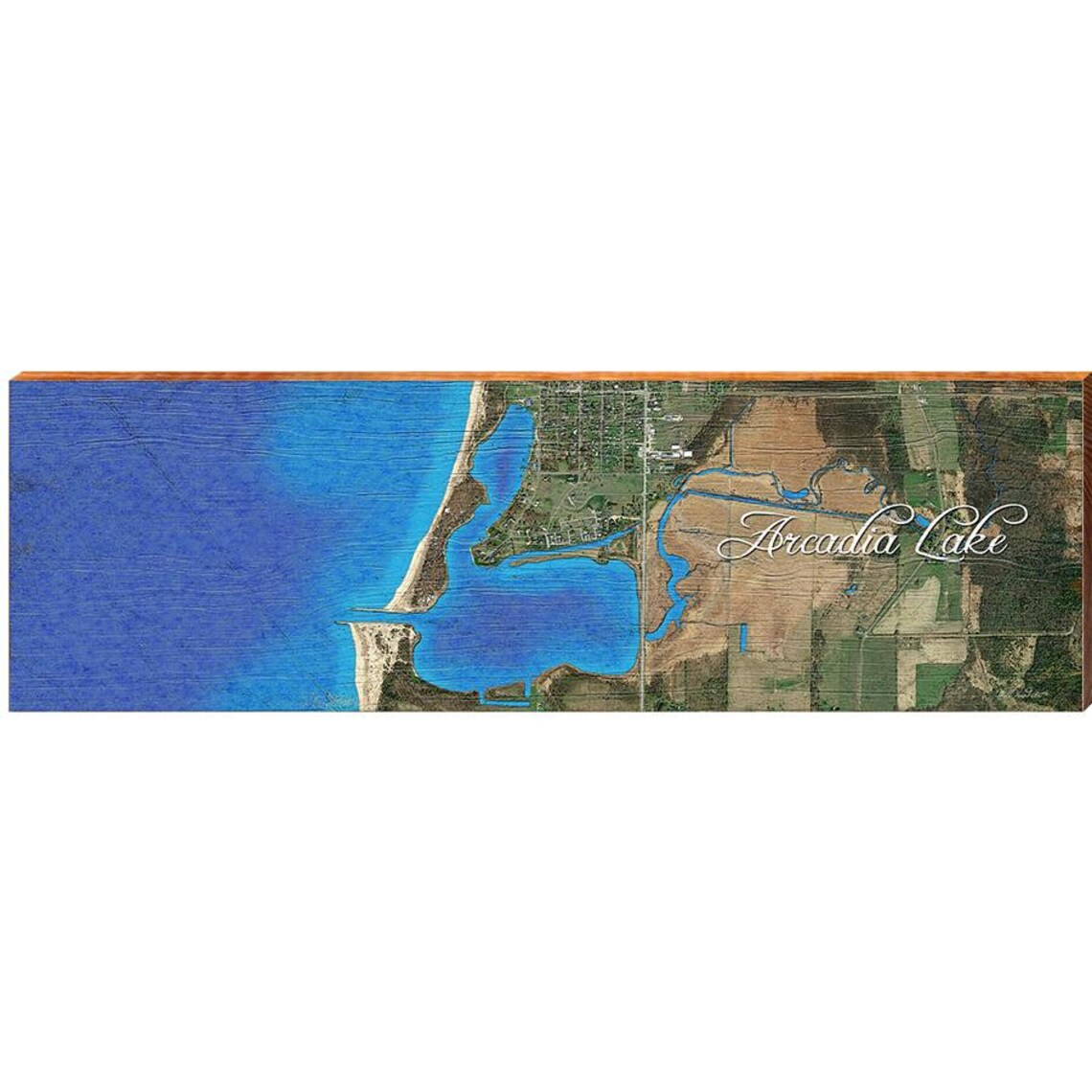 Mill Wood Art Arcadia Lake Ok Map Home Decor Art Print On Etsy