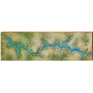 Carte du lac Wheeler, décoration d'intérieur, impression d'art sur bois véritable