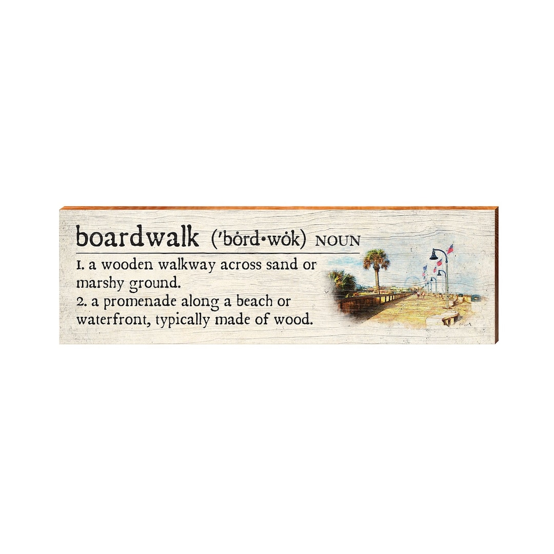 Boardwalk Definition Wooden Sign Wall Art Print on Real Wood Etsy