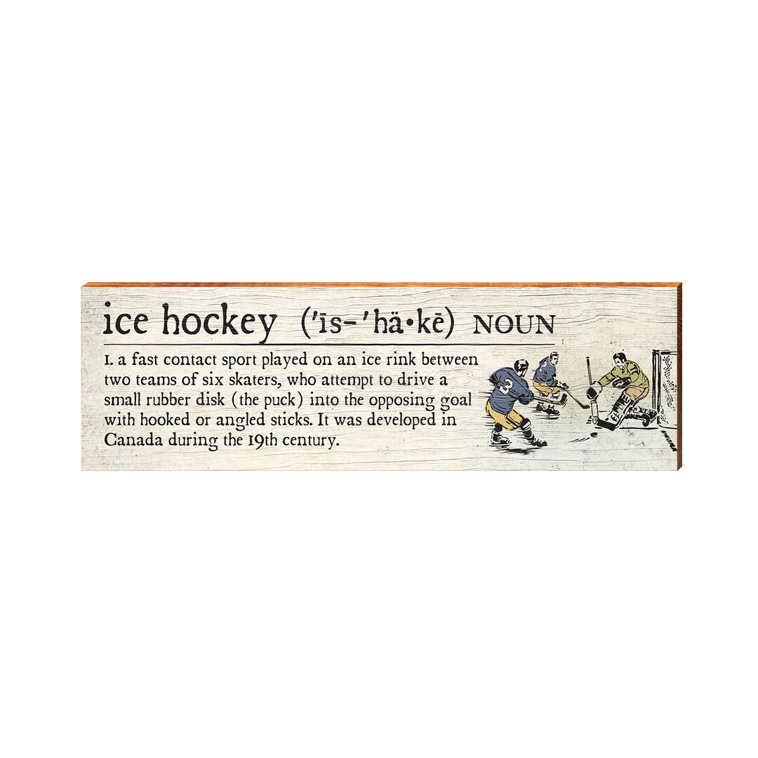 Ice Hockey Definition Wooden Sign Wall Art Print on Real Etsy