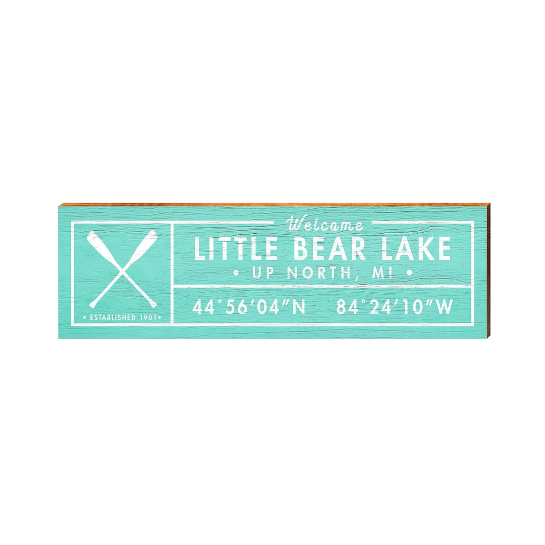 Little Bear Lake up North Michigan Oars Sign Teal Etsy