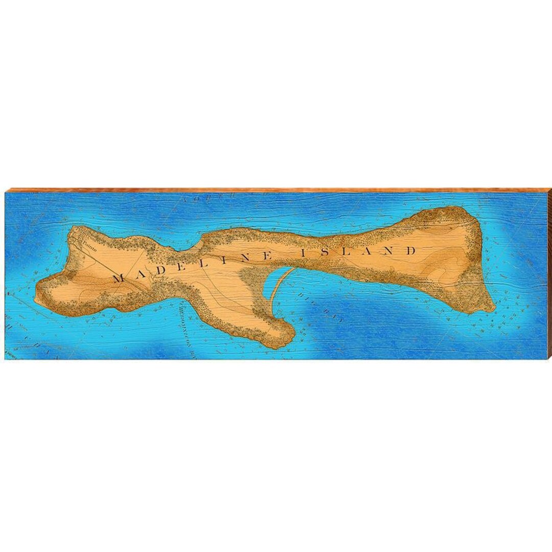 Madeline Island Map Home Decor Art Print on Real Wood Etsy