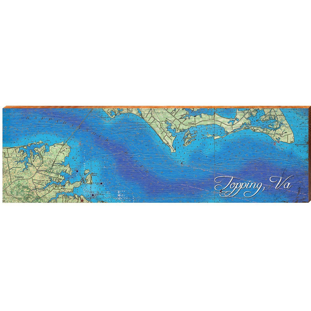 Topping VA Map Wall Art Print on Real Wood Etsy