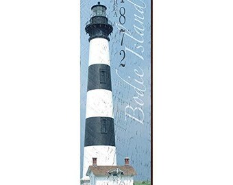 Bodie Island Lighthouse, North Carolina Wooden Sign | Wall Art Print on Real Wood