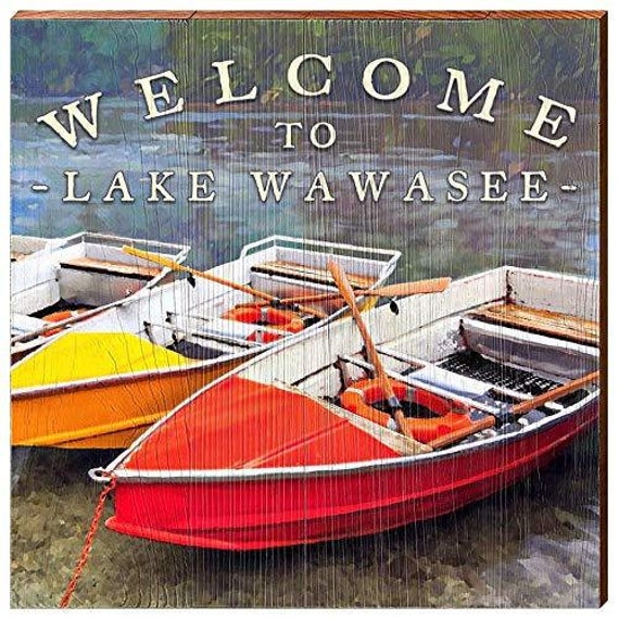 to Lake Wawasee Red Boat Home Decor Art Print on Real Etsy