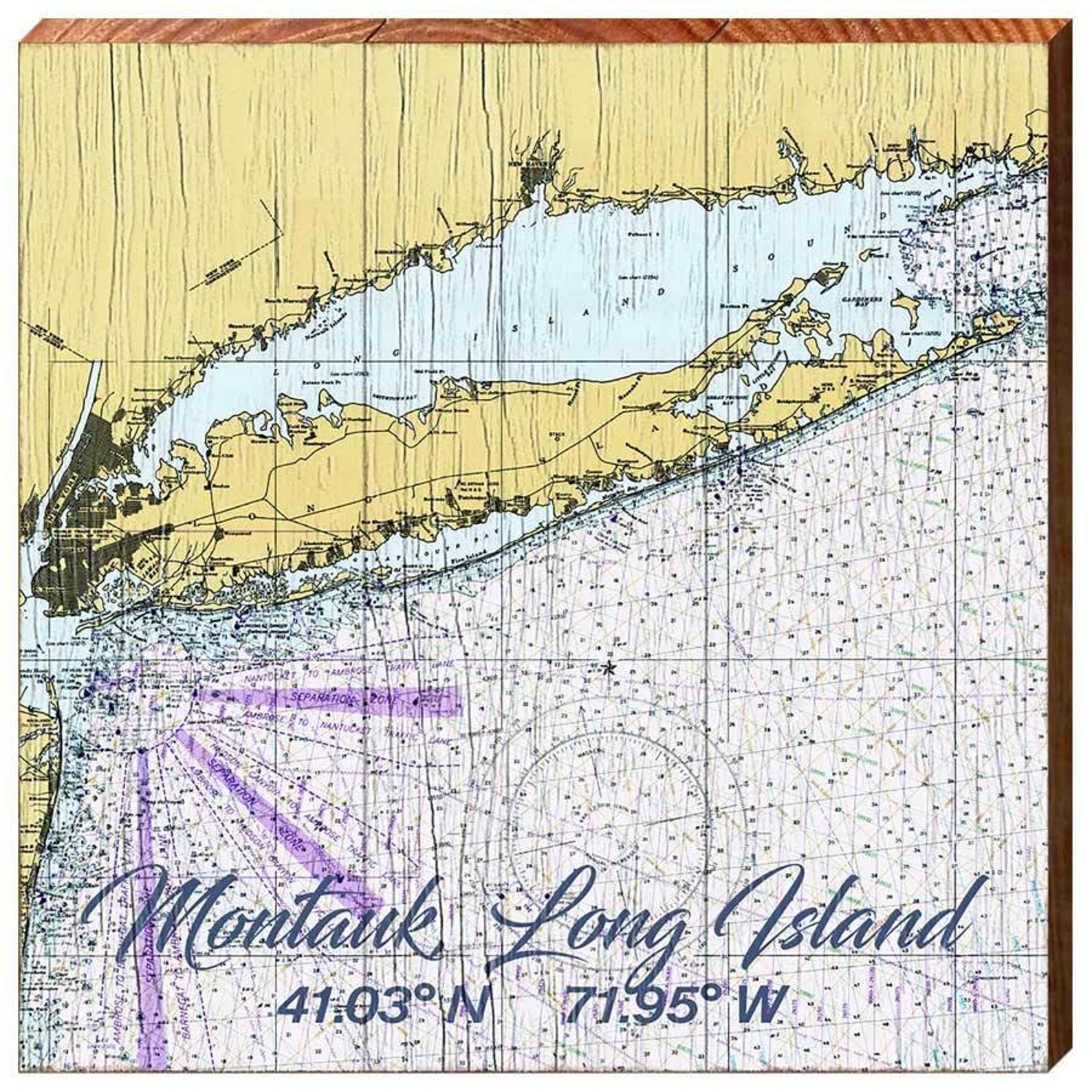 Montauk Long Island New York Map Wooden Sign Wall Art Print Etsy