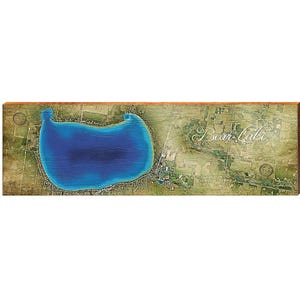 Bear Lake, Griffin Lake Map Holzschild | Wandkunst Druck auf Echtholz | Manistee Hütte Hütte Lake House Home Decor