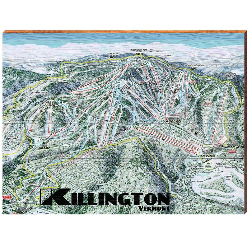 Killington Vermont Ski Run Map KIL2 Etsy