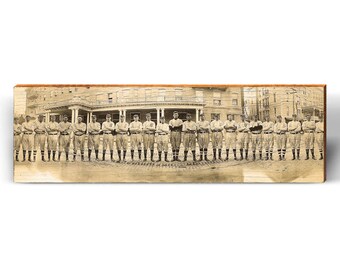 Vintage Baseball Team Photo | Wall Art Print on Real Wood