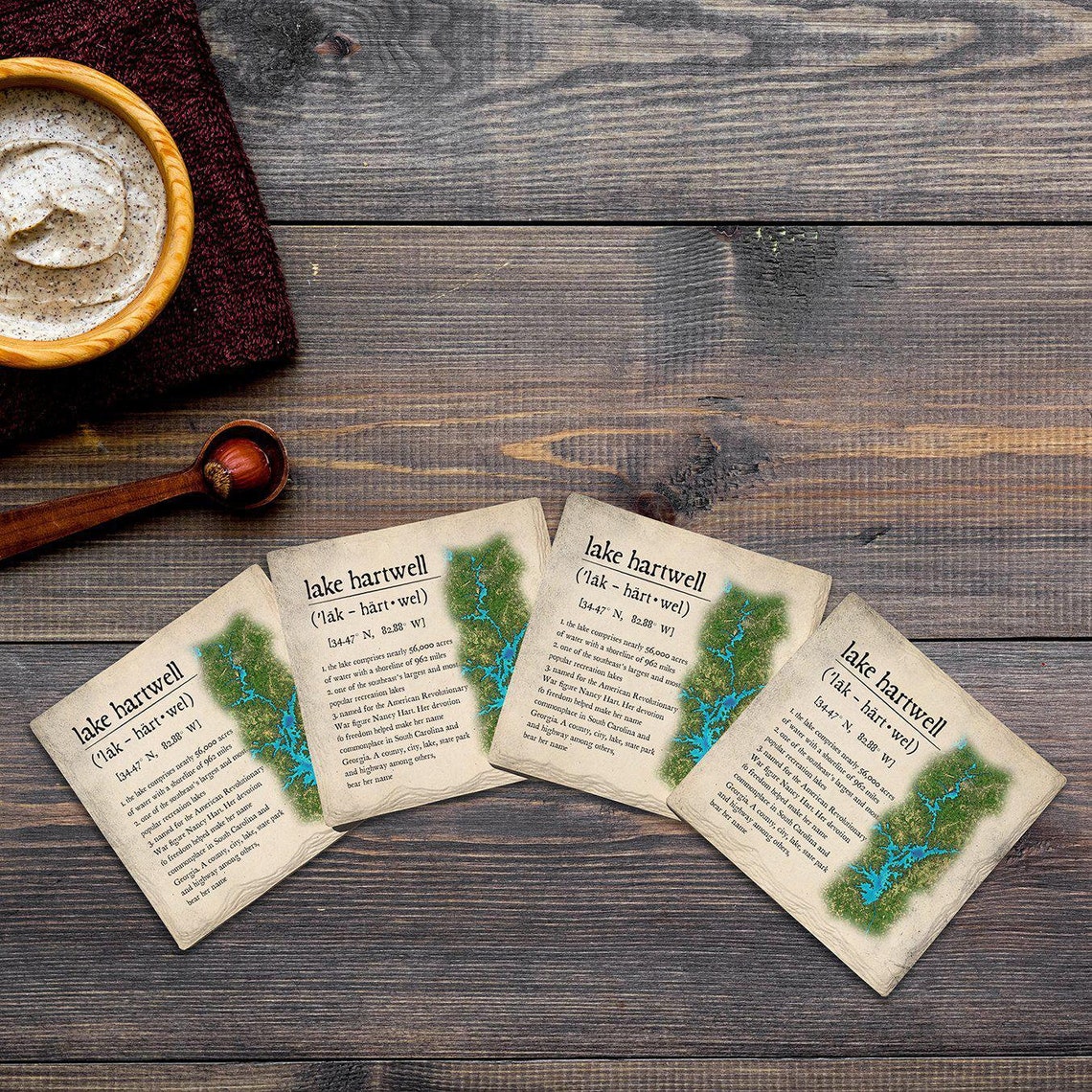 Lake Hartwell South Carolina Definition drink Coaster Set Etsy