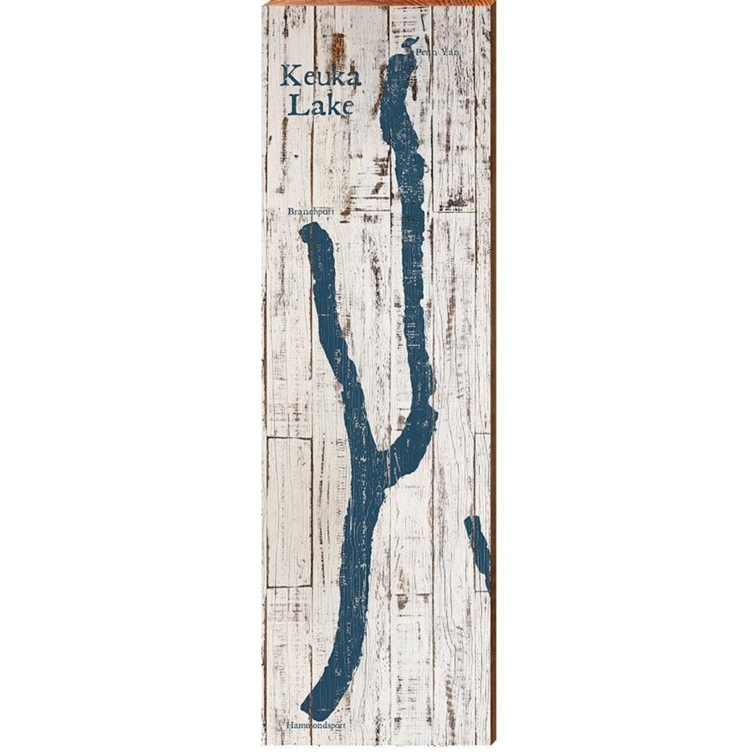 Keuka Lake, New York Map Wooden Sign Wall Art Print on Real Wood Etsy