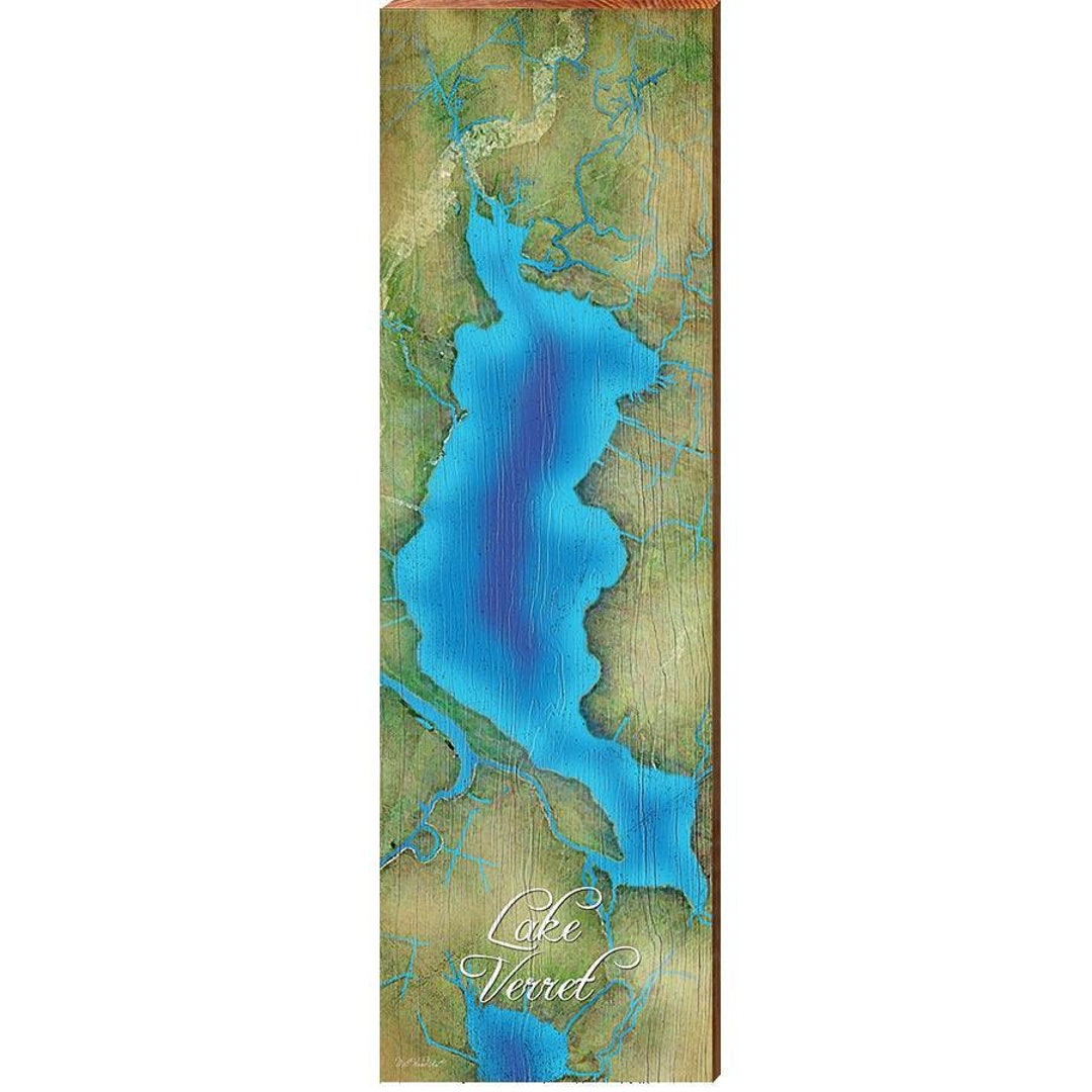 Lake Verret Map Home Decor Art Print on Real Wood Etsy