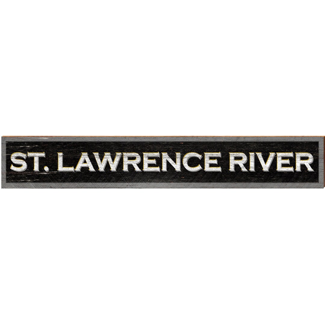Lawrence Sign St. Lawrence River Black Sign | Wall Art Print on Real Wood - Etsy
