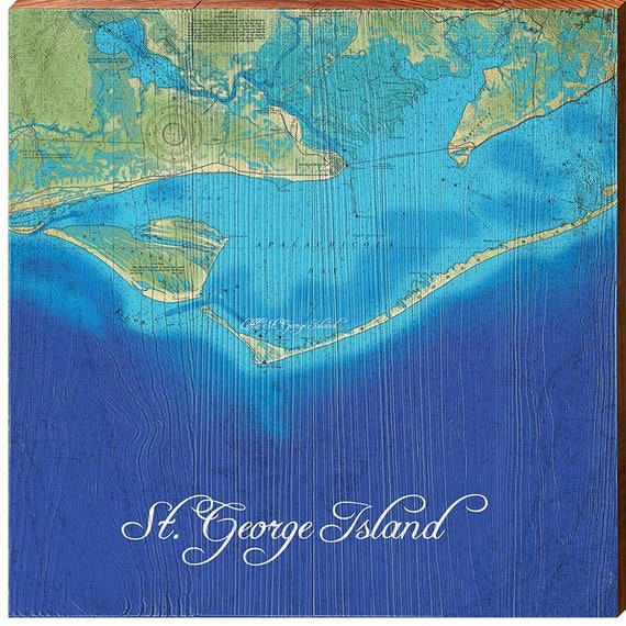 Map Of St George Island Florida St. George Island Florida Map Wooden Sign Wall Art Print Of - Etsy