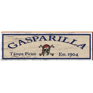 Gasparilla Tampa Pirate Tan Est. 1904 | Wall Art Print on Real Wood