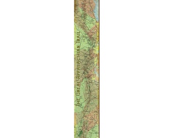 Great Appalachian Trail Map Wooden Sign | Wall Art Print on Real Wood