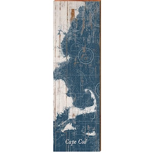 Cape Cod, Massachusetts Shabby Map Holzschild | Wand-Kunstdruck auf Echtholz