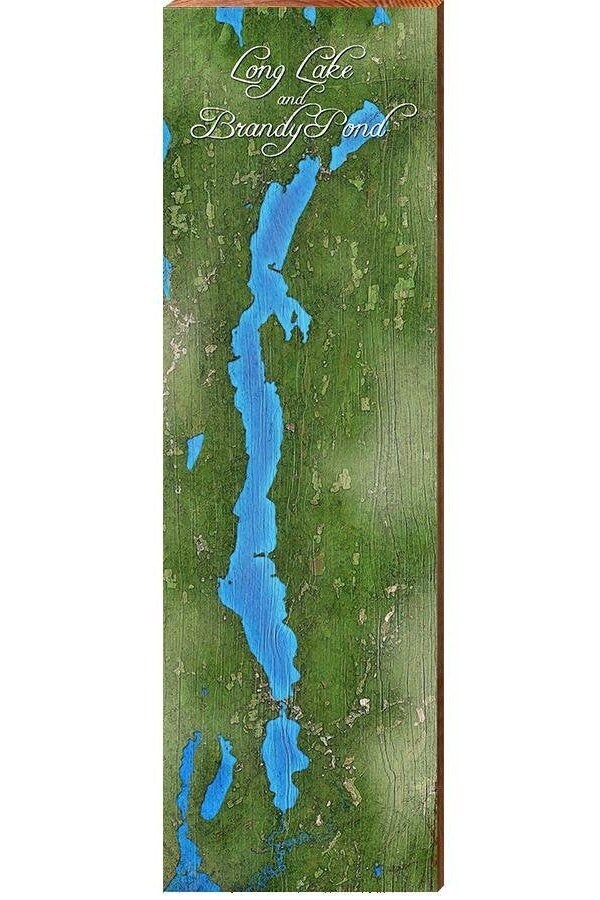 Map Of Long Lake Maine Long Lake And Brandy Pond Maine Map Wooden Sign Wall Art | Etsy Uk