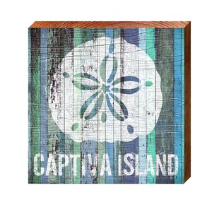 Captiva Island, Florida Sand Dollar Wooden Sign | Wall Art Print on Real Wood | Coastal Nautical Tropical Beach House Home Decor