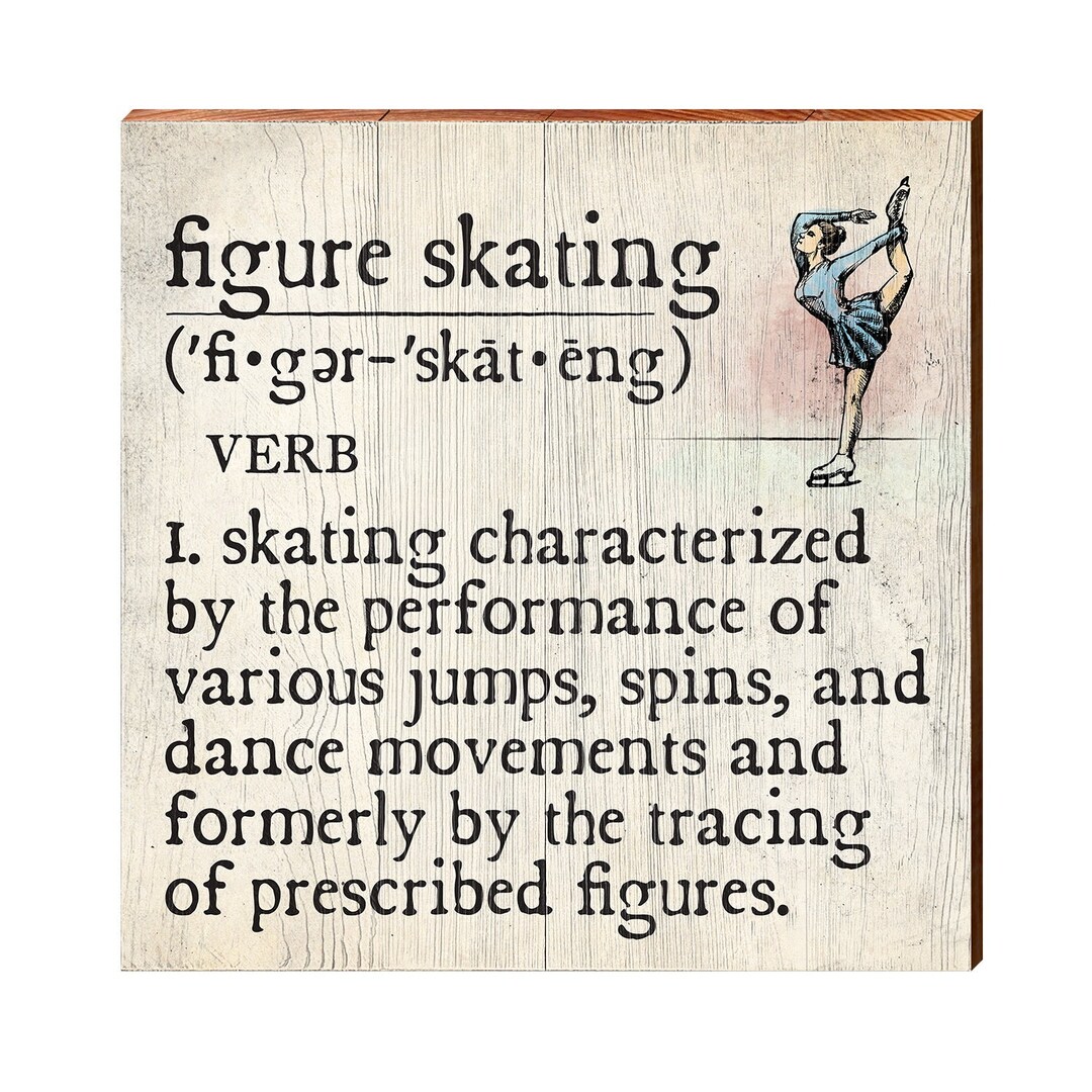 Figure Skating Definition Wooden Sign Wall Art Print on Real Etsy