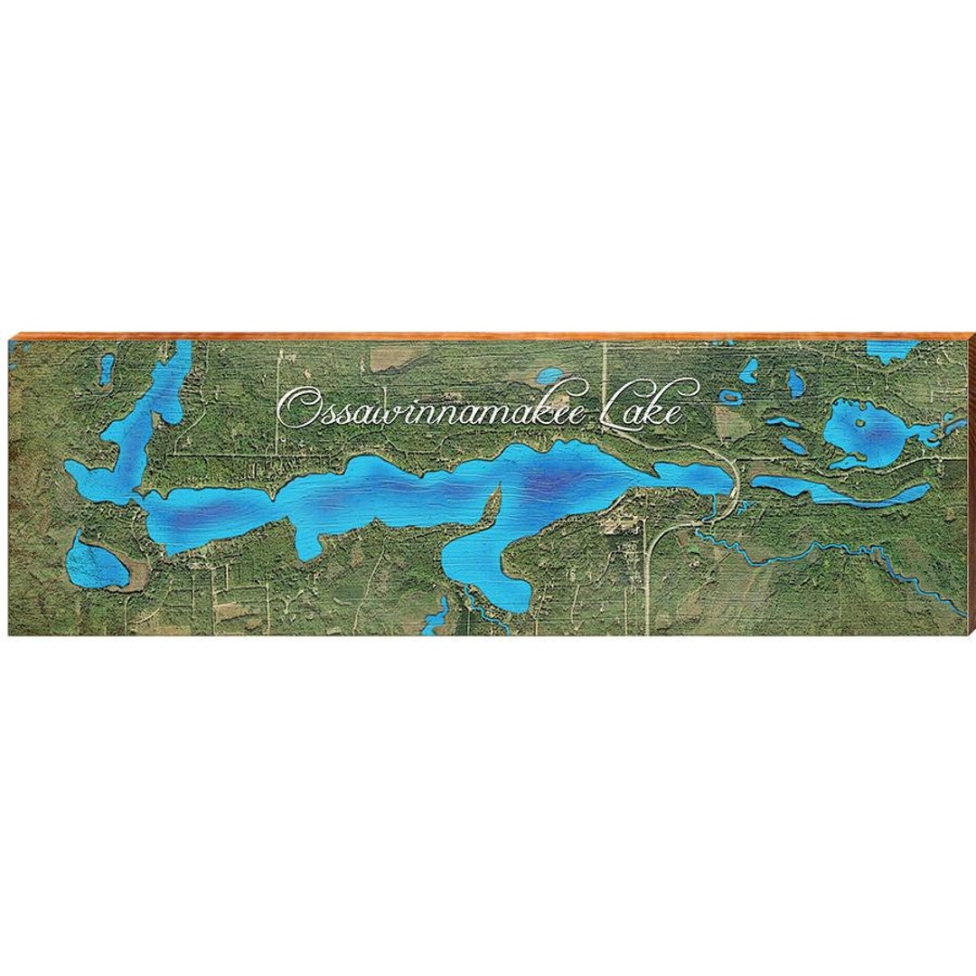 Ossawinnamakee Lake Minnesota Map Wooden Sign Wall Art Etsy