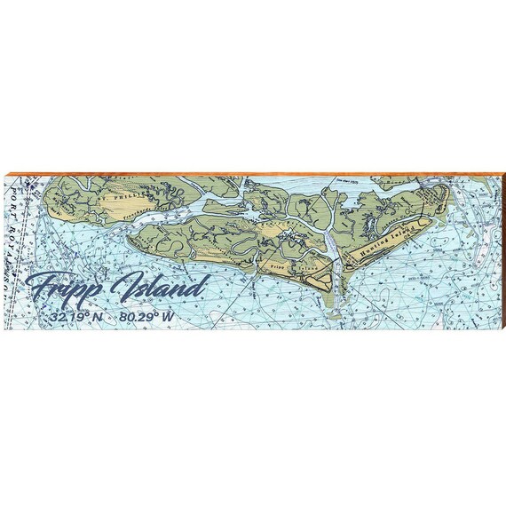 Map Of Fripp Island Sc Fripp Island South Carolina Latitude Longitude Map Wooden | Etsy Australia