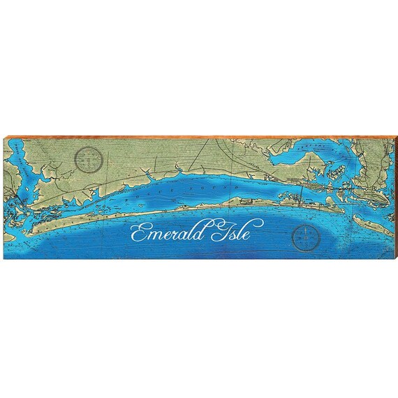 Emerald Isle Nc Map Emerald Isle North Carolina Map Wooden Sign Wall Art Print | Etsy Australia