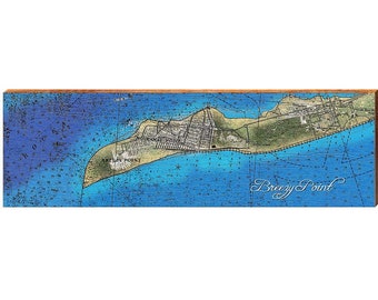 Breezy Point, New York Map Wooden Sign | Wall Art Print on Real Wood