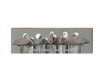 Hunting Island Art Lamay's Pelicans | Real Wood Art Print