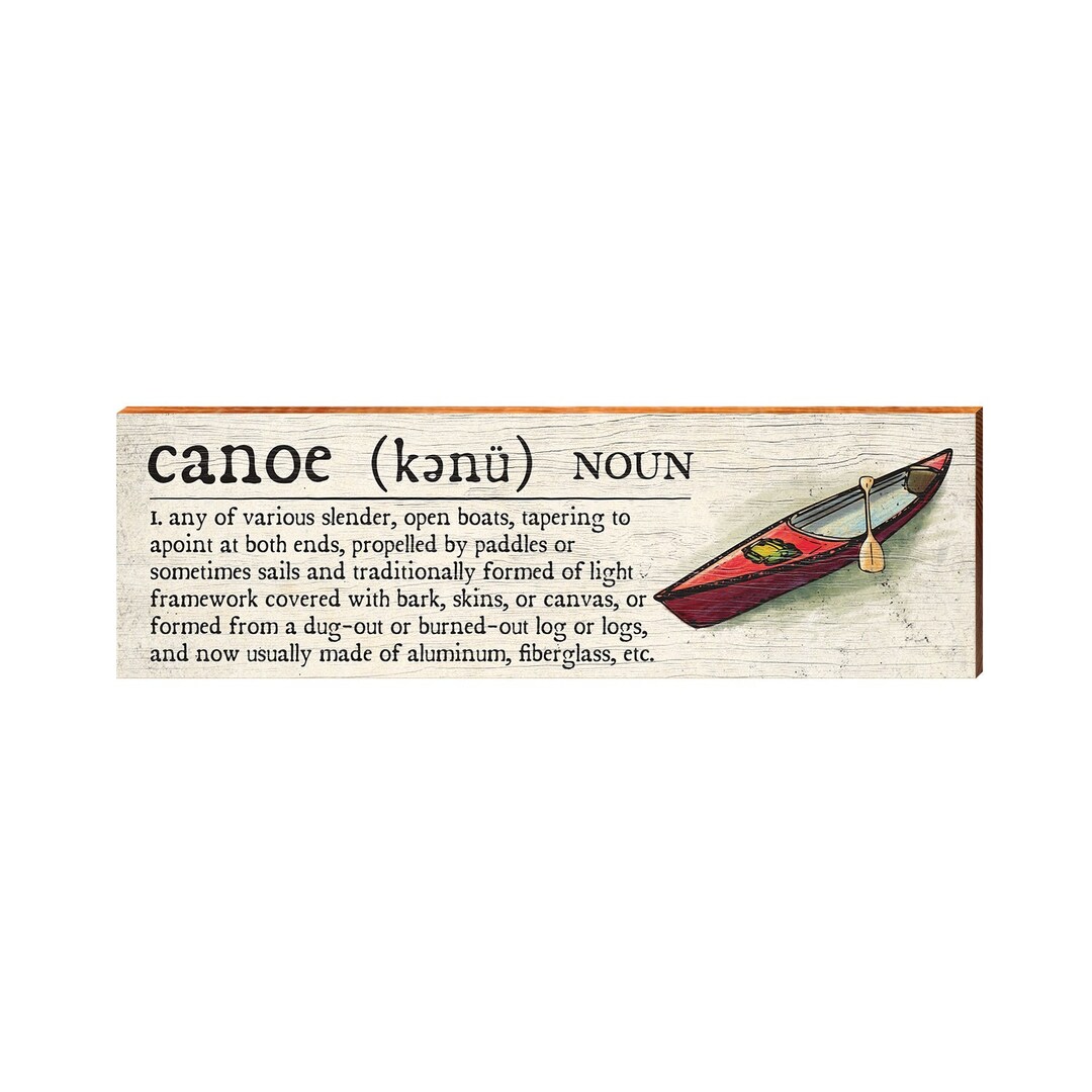 Canoe Definition Wooden Sign Wall Art Print on Real Wood Etsy