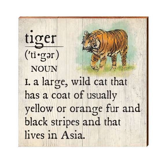 Tiger Definition Wooden Sign Wall Art Print on Real Wood - Etsy