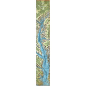 The Chesapice Bay animierte topographische Karte Große Wandkunst | Wand-Kunstdruck auf Echtholz
