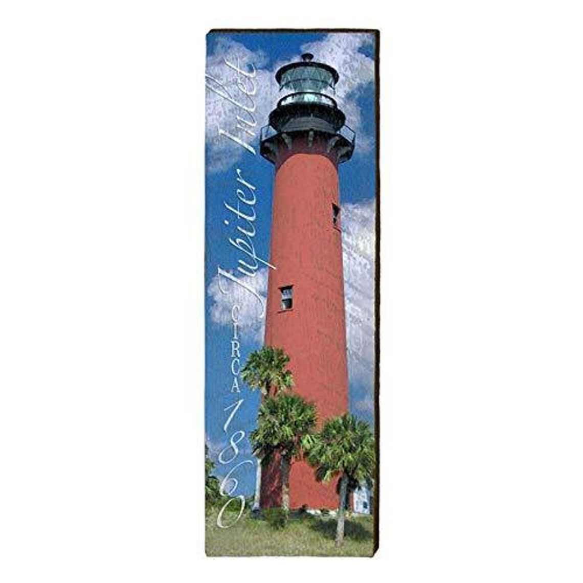 Jupiter Inlet Lighthouse Home Decor Art Print On Real Wood Etsy