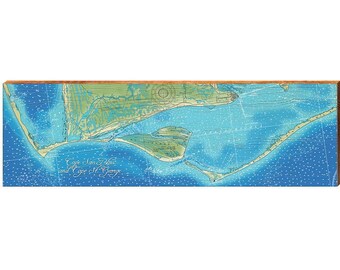 Cape San Blas & Cape St. George, Florida Map Wooden Sign | Wall Art Print on Real Wood