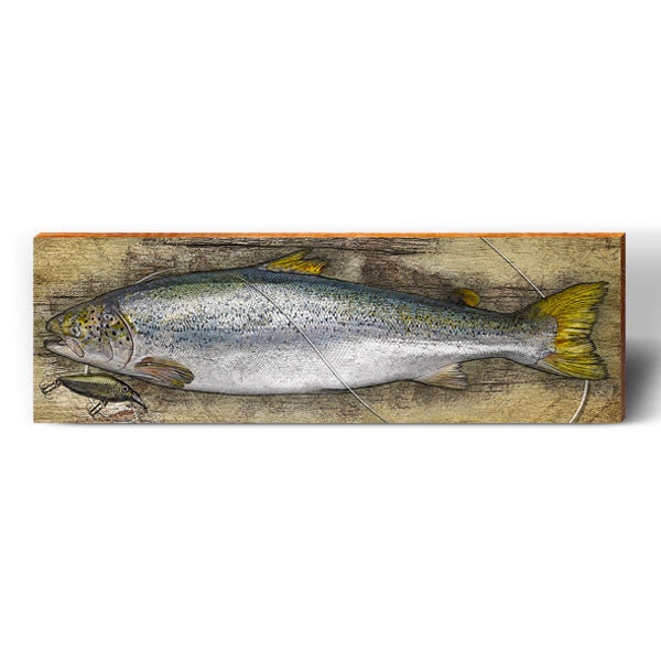 Coho Salmon Wooden Sign | Wall Art Print on Real Wood