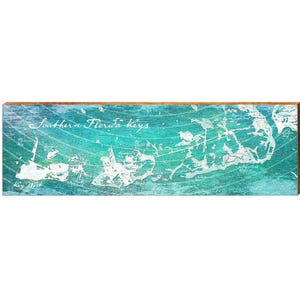 Houten bord Zuid-Florida Keys | Muurkunstafdruk op echt hout