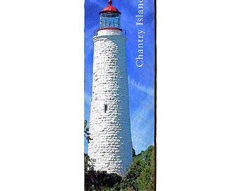 Chantry Island Lighthouse, Ontario, Canada Wooden Sign | Wall Art Print on Real Wood Title: 9.5" x 30"