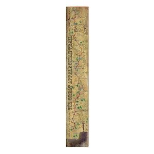 Appalachian Single Map Holzschild | Wand-Kunstdruck auf Echtholz