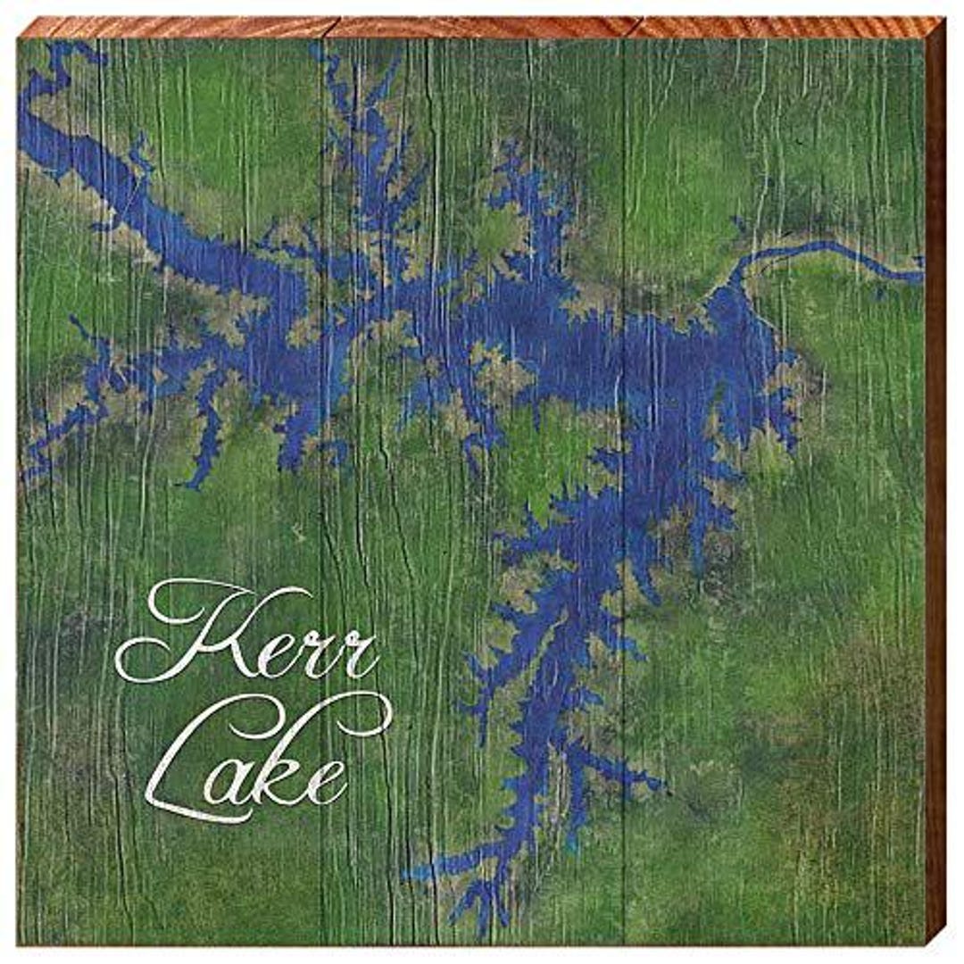 Kerr Lake Map Home Decor Art Print on Real Wood - Etsy